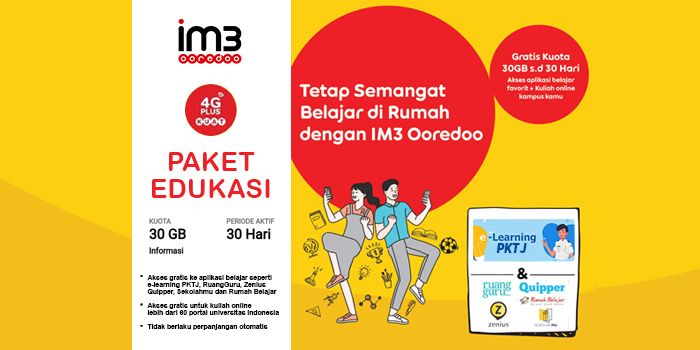 Elearning PKTJ Bebas Akses dengan Paket Edukasi MyIM3